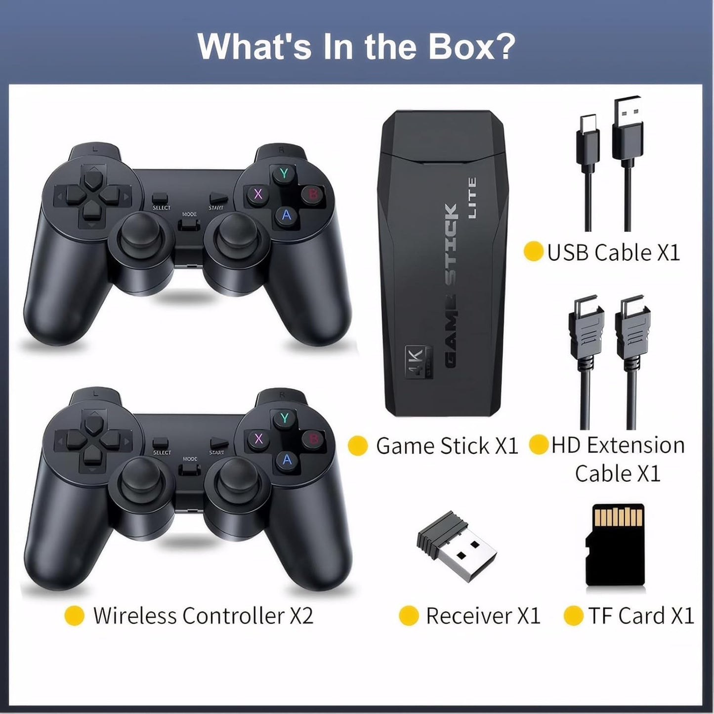Wireless 4K HDMI Retro Game Console Stick with 20000+ Games