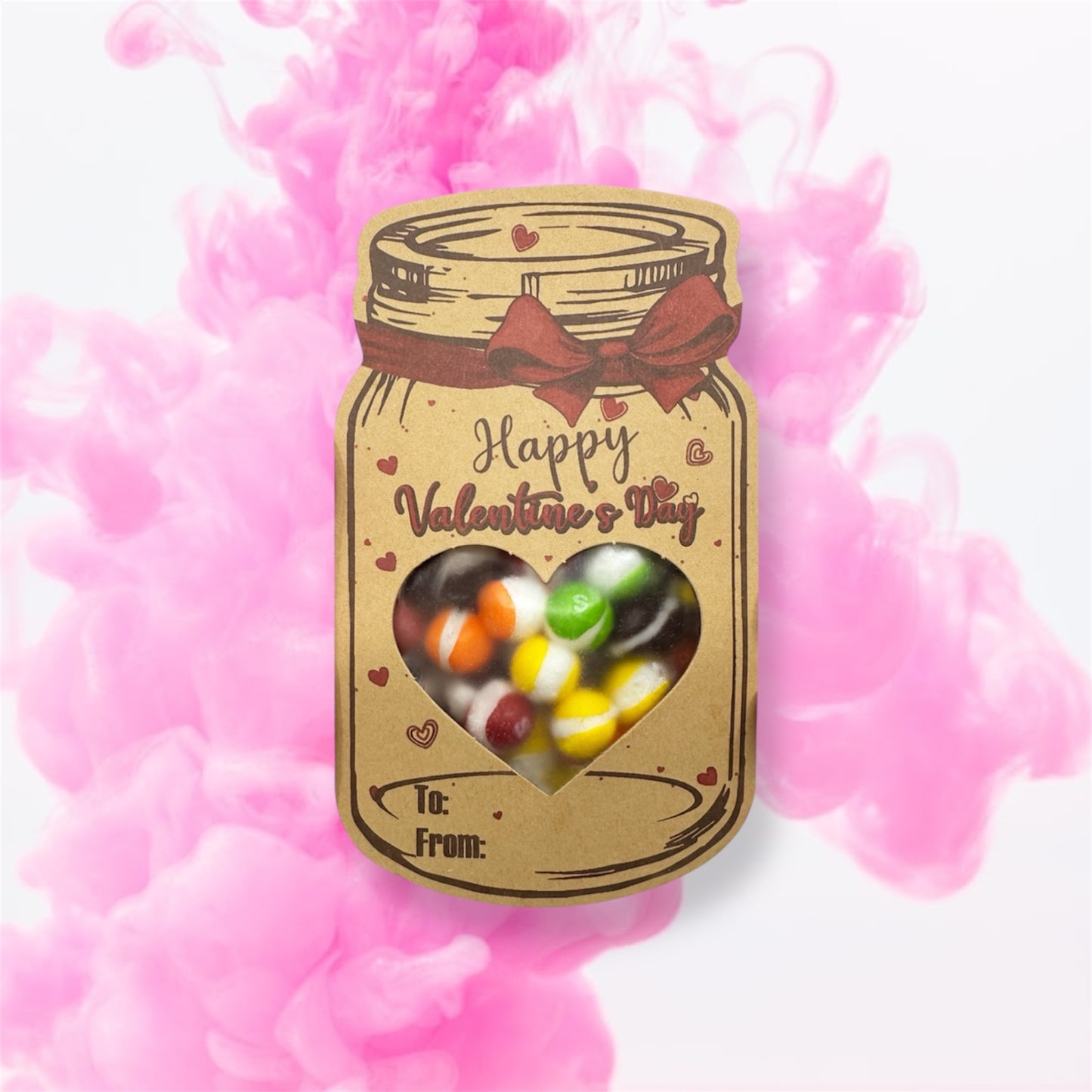 Valentine’s Day Card with Freeze Dried Rainbow Drops