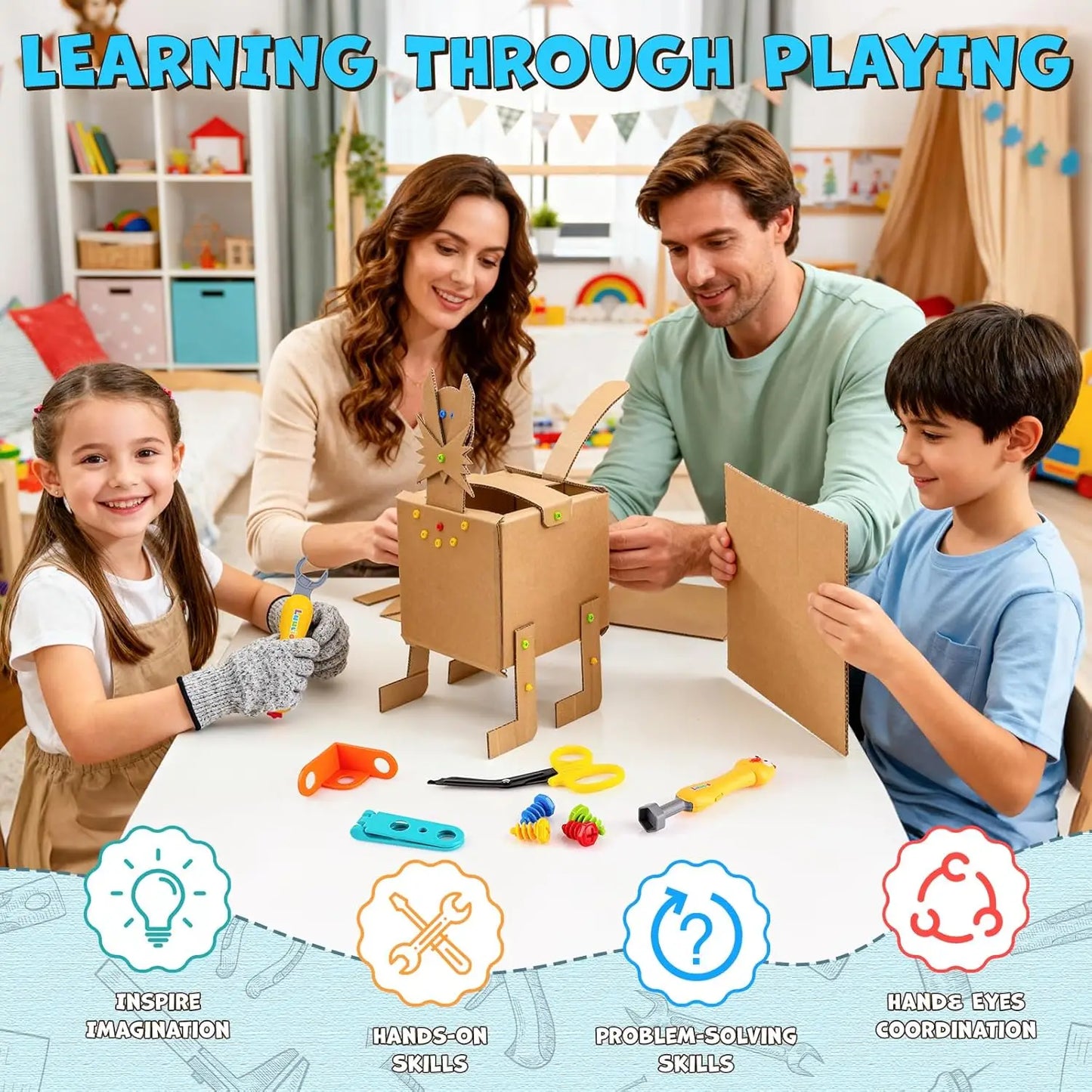 Cardboard Construction Kit – High Configuration (214 Pieces)