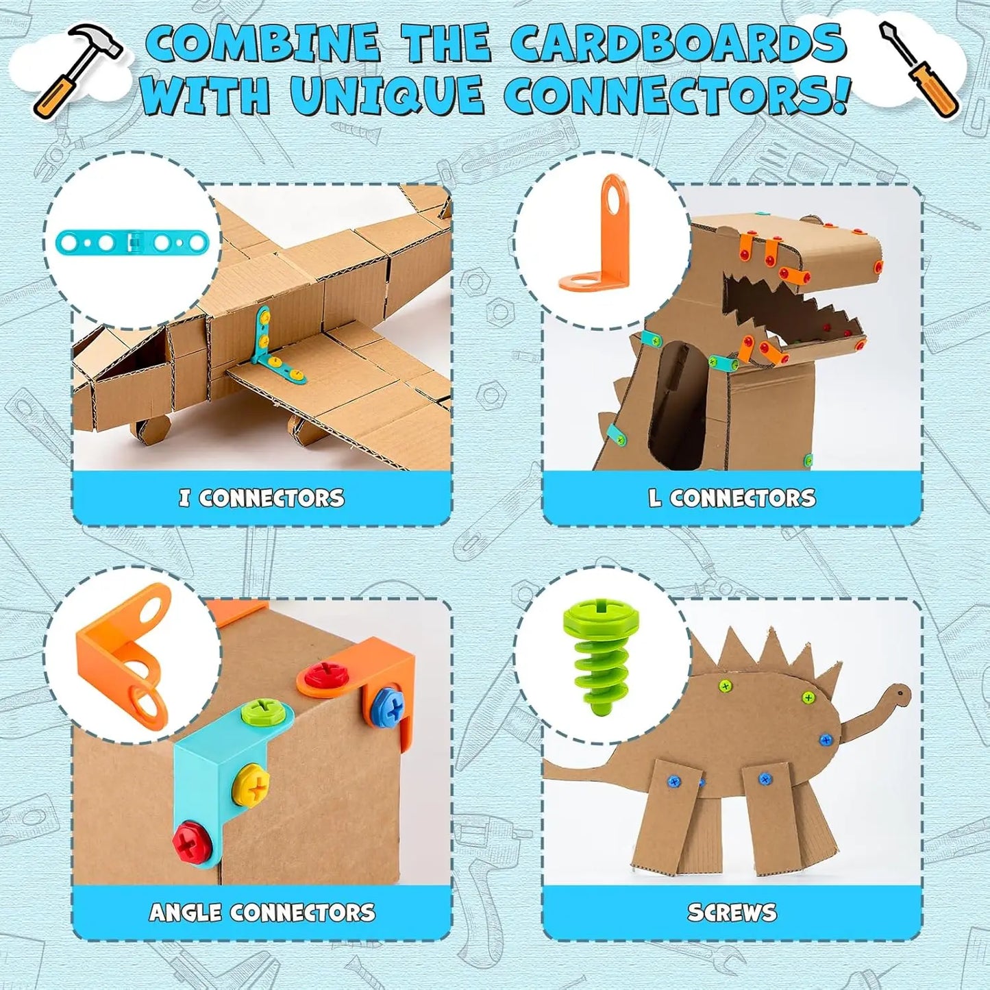 Cardboard Construction Kit – High Configuration (214 Pieces)