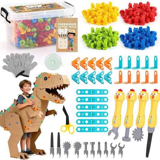 Cardboard Construction Kit – High Configuration (214 Pieces)